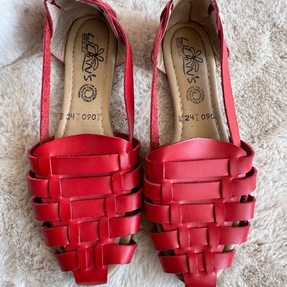 Red Woven Sandals